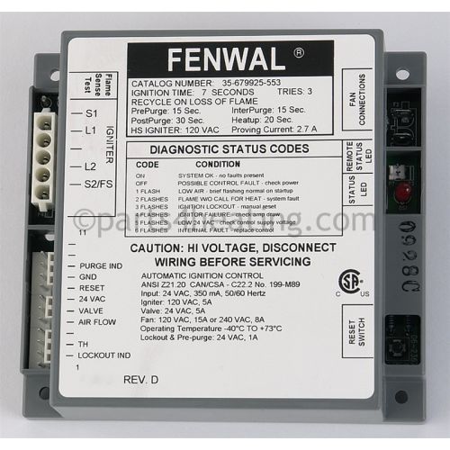 Teledyne Controls 35-679925-553 Ignition Control Proven HSI W/Blower Relay 24 VAC