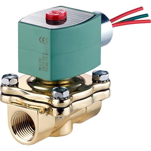 ASCO Controls 8210G009LF N/C 2-Way RedHat Solenoid Valve Brass 3/4" NPT 120/60VAC or 110/50VAC