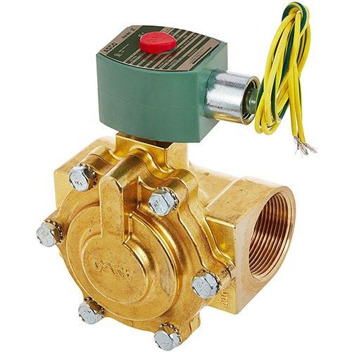 Asco Controls 8220G011 1-1/2" NPT Hot Water/Steam Solenoid Valve 2-Way N/C 120/60VAC or 110/50VAC
