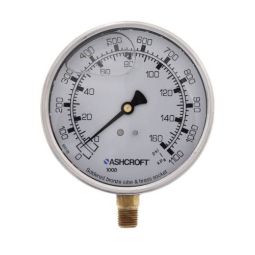 Ashcroft 1001008AL02L-0/160 4 Inch Liq.Fill 0/160#,Lower 1/4 Inch