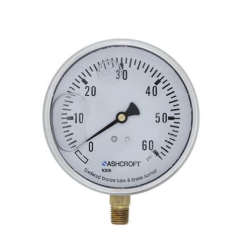 Ashcroft 1001008AL02L-0/60 4 Inch Liq.Filled Gage 0/60#,1/4 Inch Lo
