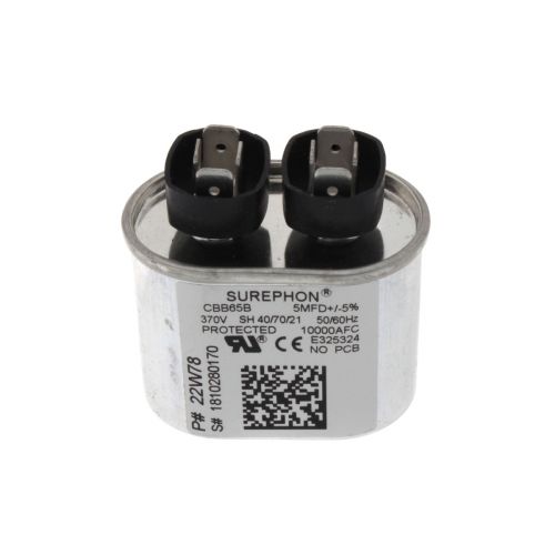 5Mfd Capacitor 370V Oval For Lennox Part# 22W78