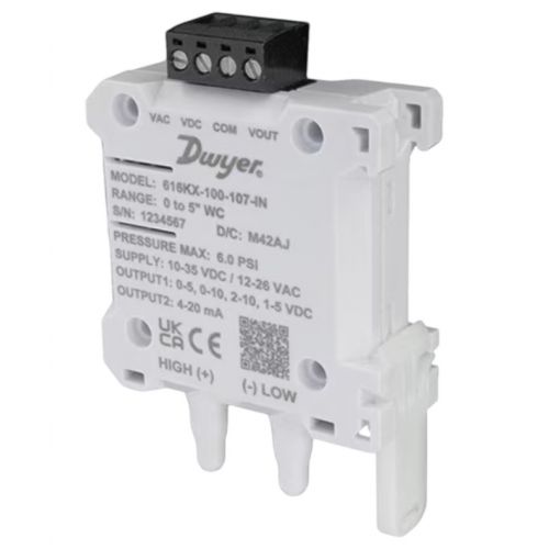 Dwyer Instruments 616KX-200-104-IN Differential Pressure Transmitter 0-1" W.C 2% FSO