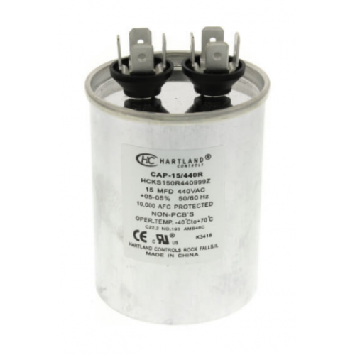 Hartland Controls CAP-15/440R 15Mfd 370/440V Round Run Cap