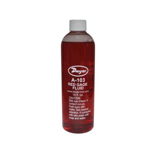 Red Gage Oil; 1 Pint Bottle For Dwyer Instruments -Part# A-103