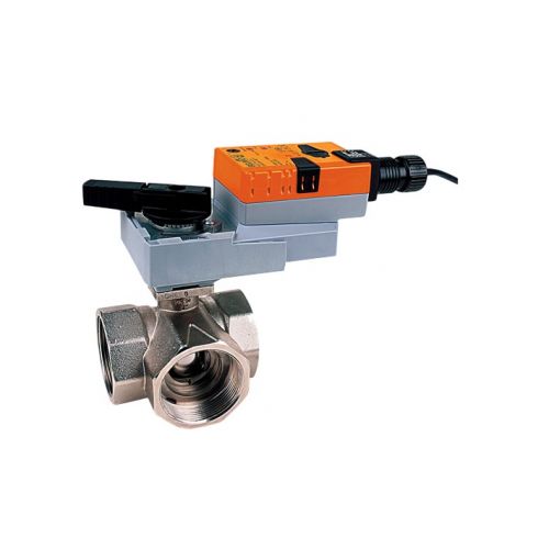 Belimo B320L+LRX24-MFT 3/4" 3-Way Control Ball Valve 12.8Cv 24V AC/DC