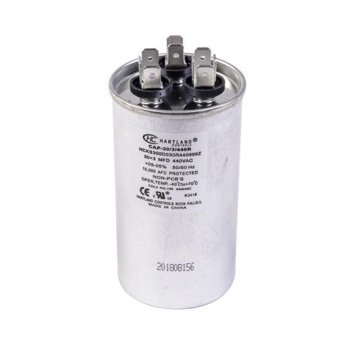 30/3Mfd 370/440V Round Run Cap For Hartland Controls -Part# CAP-30/3/440R