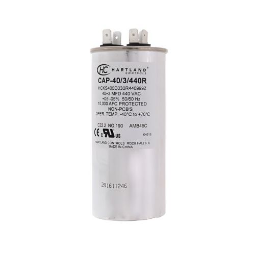 Hartland Controls CAP-40/3/440R 40/3Mfd 370/440V Round Run Cap