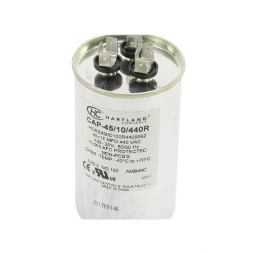 45/10Mfd 370/440V Rnd Run Cap For Hartland Controls -Part# CAP-45/10/440R