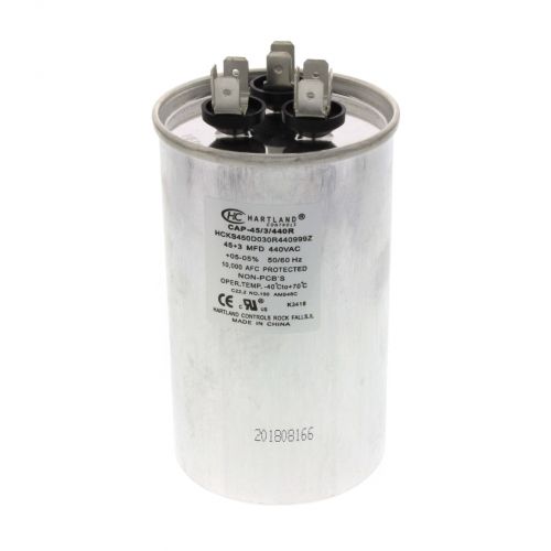 45/3Mfd 370/440V Round Run Cap For Hartland Controls -Part# CAP-45/3/440R