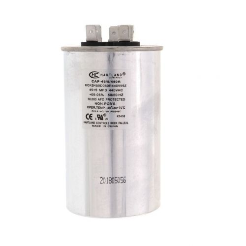 Hartland Controls CAP-45/5/440R 45/5Mfd 370/440V Rnd Run Cap