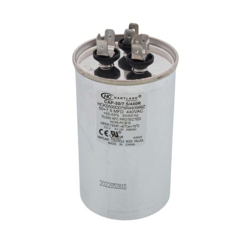 Hartland Controls CAP-50/7.5/440R 50/7.5Mfd 370/440V Rnd Run Cap