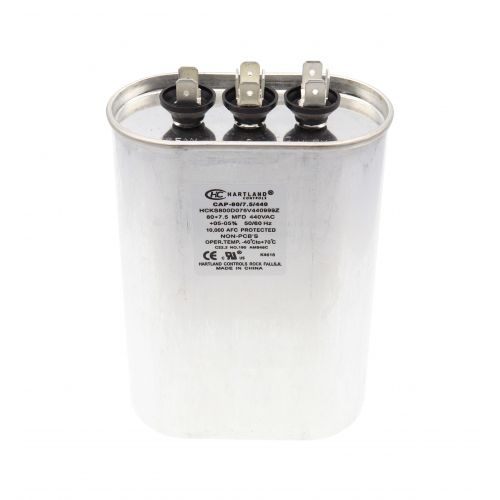 Hartland Controls CAP-80/7.5/440 Oval Dual Motor Run Capacitor 80/7.5 MFD 370/440V