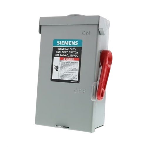 Siemens Industrial Controls GF222NRA 2-Pole 3-Wire Fused Safety Switch 60A 240V Nema 3R