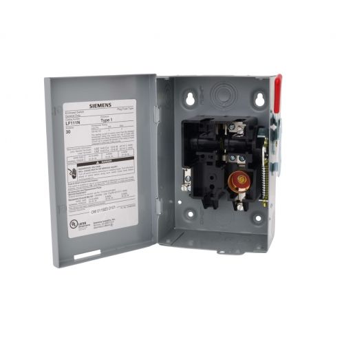 30A 1P 120V Plug Fused Switch For Siemens Industrial Controls Part# Lf111N