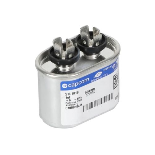 Rheem-Ruud PD439105 Single Oval Run Capacitor 1.3" X 2.16" X 1.85" 1µF 370 VAC