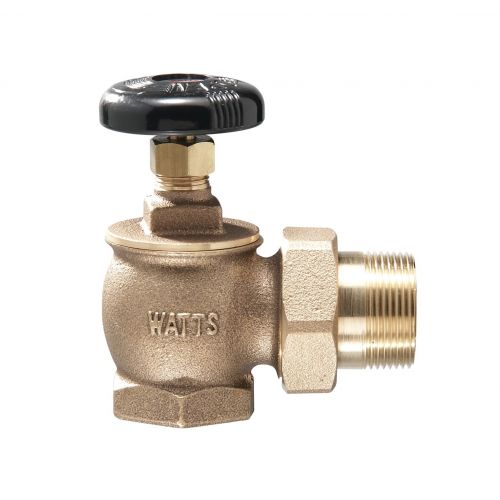 Watts RA-1-AP Steam Angle Radiator Valve 3/4" FIP X Male Union Bronze 0067451