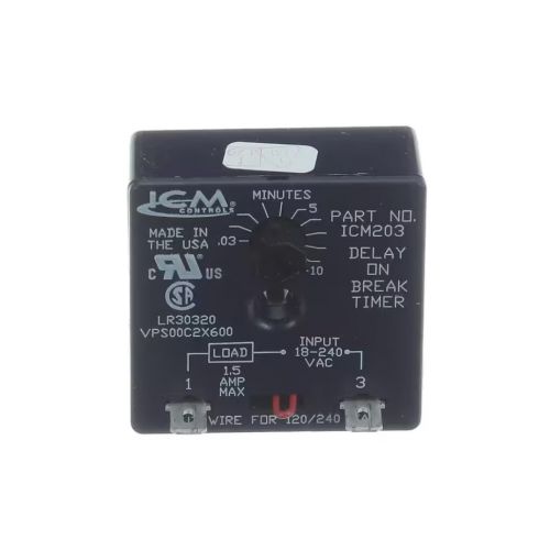 York S1-ICM203B Double Time Delay Relay Adjustable 10-Min