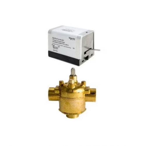 Schneider Electric (Erie) VT3417G13A02A 3-Way N/C Zone Valve 1" Sweat 18" Leads W/Auxiliary Switch 7.0Cv 24V